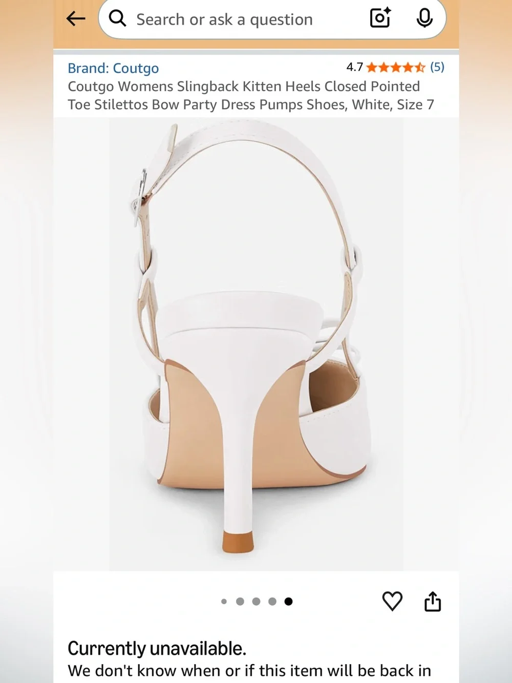 White Pointed Slingback Heels with Bow Accent